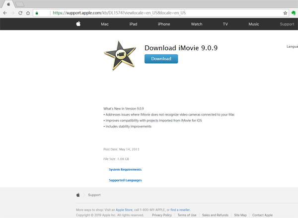 free download imovie 9 for mac